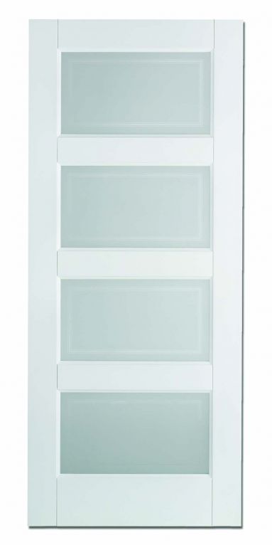 LPD Contemporary 4P Solid White Glazed Internal Door
